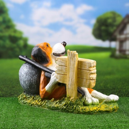 Garden figure "Barry Dog Lying - only for friends", 47x22x26 cm-3