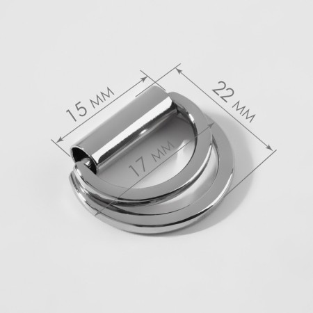 The half -ring for bags is double, d = 15 mm, thickness - 1 mm, 2 pcs, silver color-1