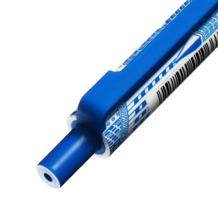 Automatic ballpoint handle 0.5 mm, vinson, blue oil, software, barcode for pcs, mix-4