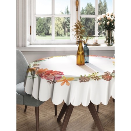 Tables on the table "halo of flowers", round, Saten, d = 150 cm