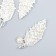 Decor for creativity Metal, plastic "Leaf with pearls and rhinestones" silver 5.5x2.2 cm