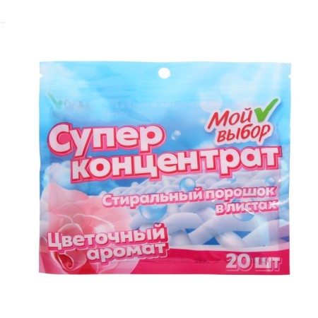 Washing powder in sheets, my choice, universal, floral aroma, concentrate, 20 sheets-2