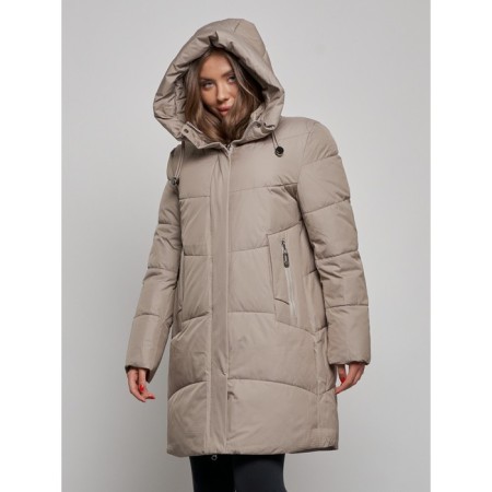 Coat insulated winter female, size 50, beige color-5