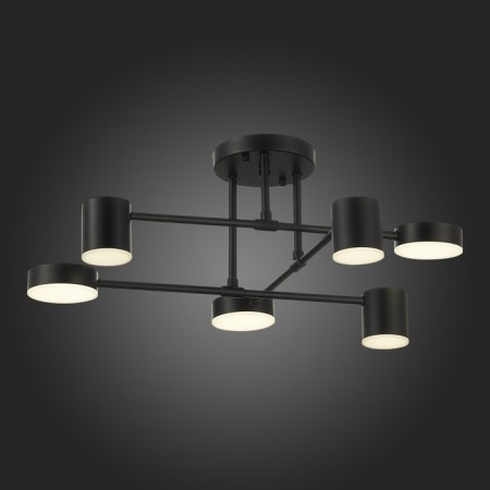 Ceiling EVOLUCE lamp. Sle201042-06. Nobel. 6x7 W, LED, 4000K, 3024 LM, 57x57x25 cm, black color-11