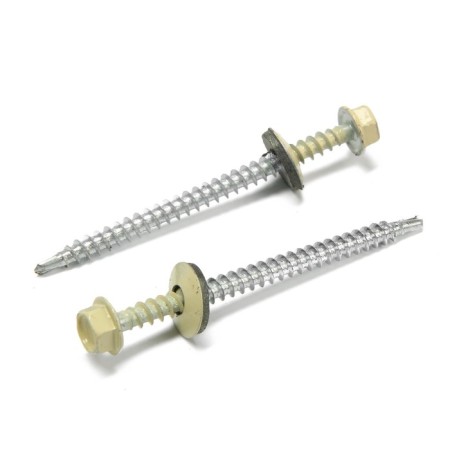 Roofing screws 4.8x70 mm, RAL1014 beige color, 100 pcs.