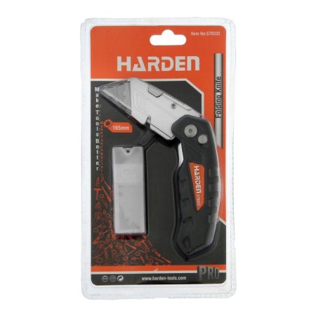 Folding knife Harden 570332, trapezoid, whole -aluminum case, 18 mm-6