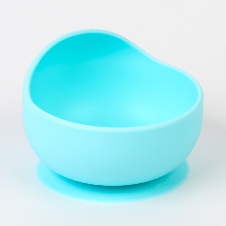 Set for feeding: bib, plate on a suction cup, spoon, crumb, I, blue-6