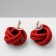 Earrings Metal "Atmosphere" is twisted, the color is red