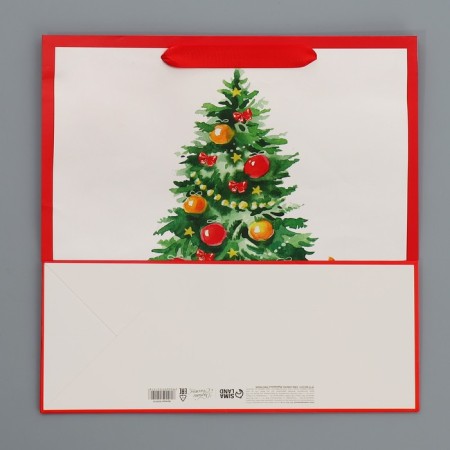 Package Gift New Year Laminated Square Happiness, 30 x 30 x 12 cm, new year-8