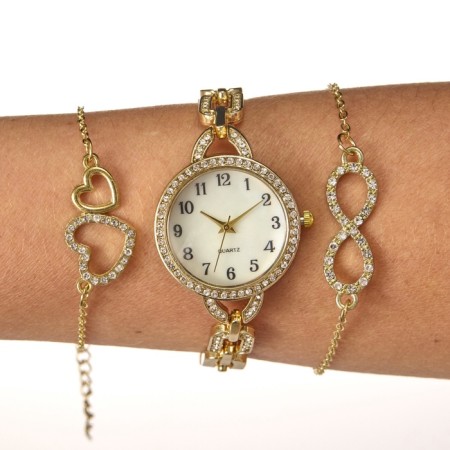 Gift set for women: Banding watch D-2.5 cm and bracelet, 2 pieces-1