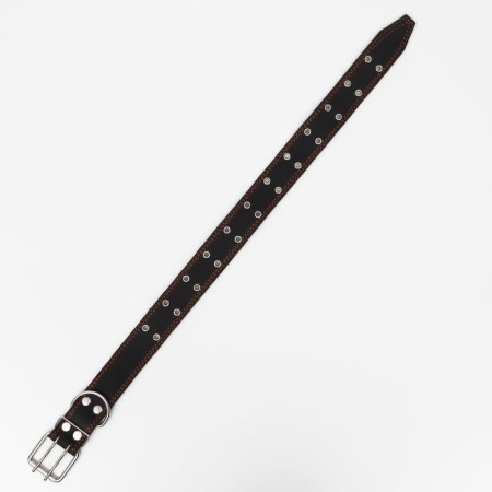 Leather collar on synthetic winterizer, dimensionless, 83 x 4.5 cm, Osh 20-71 cm, black-2
