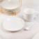 Tea ceramic service on a metal stand "Blanche", 19 items: 6 cups 170 ml, 6 saucers 13.5 cm, 6 tablespoons, white color