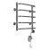 Domoterm electric heated towel rail "Stefano", 400 x 500 mm, 5 crossbars, right, chrome