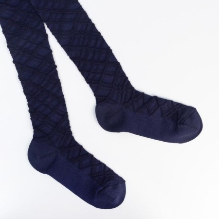 Pantyhouses are children's openwork, dark blue color, height 134-140 cm-1