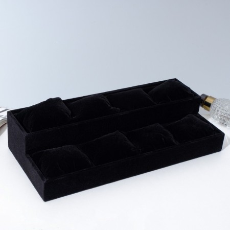 Catch stand, bracelets, phlock, 8 seats, 33 × 16 × 3.5 cm, black color-1