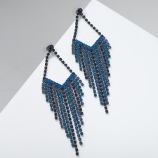 Hanging earrings with rhinestones 