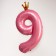 Foil ball 40 "Figure 9 with the crown", the color is pink
