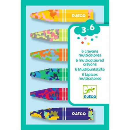 Multi -colored wax crayons Djeco, 6 pcs.