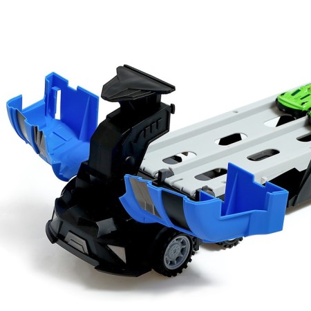 Parking 2 in 1 Truck, 6 cars, transforms into a vehicle, sound, color blue-7