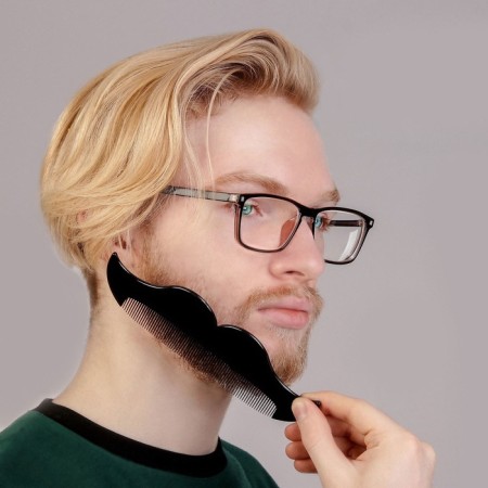 Comb-grinder for mustaches and beard "mustache", 18 × 6.5 cm, black color-2