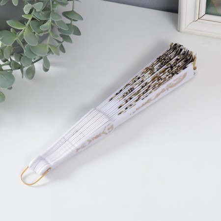 Fan plastic, textile "Greece" mix 22 cm-4