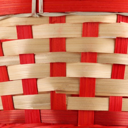 Wicker basket, d21xh24 cm, red, bamboo-3