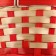 Wicker basket, d21xh24 cm, red, bamboo