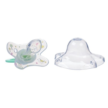 Nipple set - a dummy with a holder, SL, ORTD +12 months, with a cap "Bunny", green-5