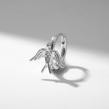 Piercing in the ear (Helix) “Swallow”, D = 8 mm, silver color