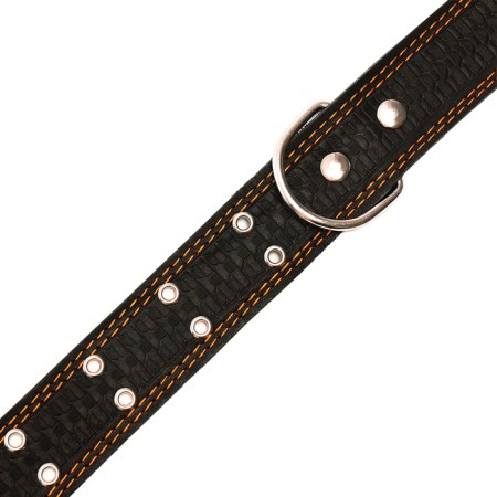 Collar leather embossed single-layer, dimensionless, 74 x 4.5 cm, Osh 35-65 cm, mix of flowers-2