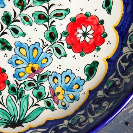 Largan Rishtan ceramics "Flowers", 37 cm, blue-8