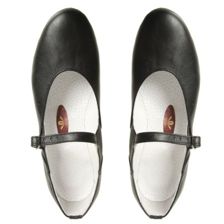 Folk women's shoes, insole length 22 cm, black color-4