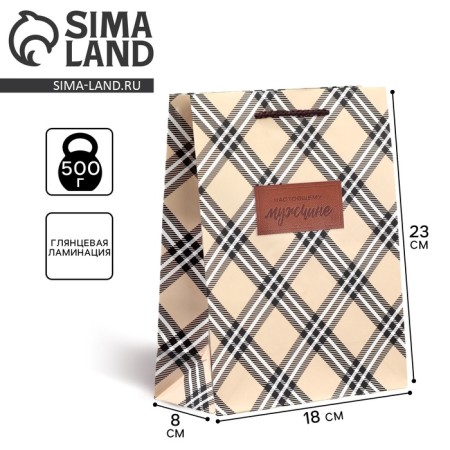 Gift Package Laminated, packaging, “Real man”, MS, 23 x 18 x 8 cm