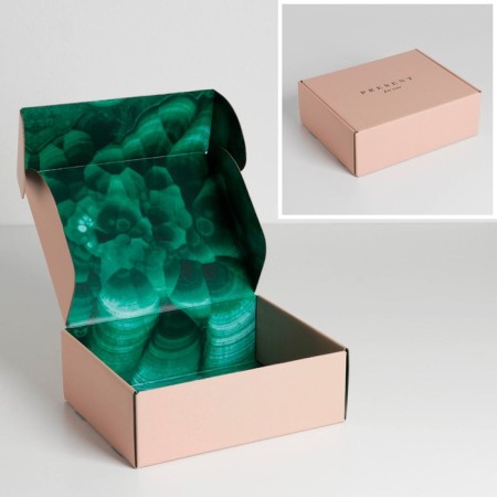 Gift double -sided folding, packaging, “malachite”, 27 x 21 x 9 cm-1