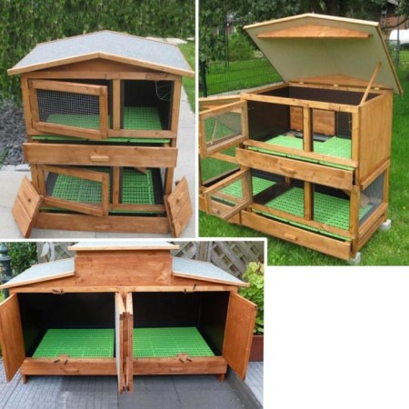 Half plastic for rabbits and chickens, 25 × 25 cm, green-4