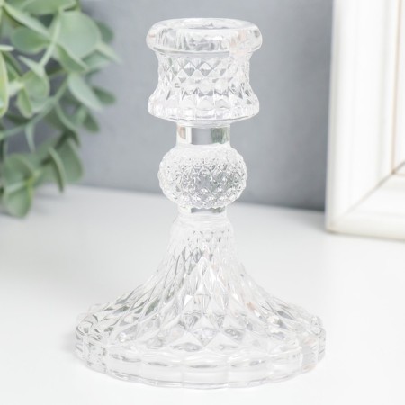 Glass Glass for 1 candle "Geneva" d-2.2 cm transparent 10.5x7.7x7.7 cm