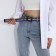 Women's belt, width 4.2 cm, metal buckle, colorful color