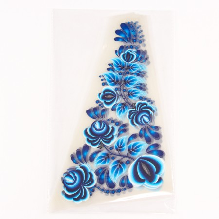Thermalrotransfer "Gzhel flowers", corner on the left, 20 x 35 cm, set 10 pcs.-2
