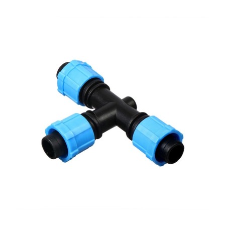 T-shaped connector for drip tape, 16 mm-16 mm-16 mm, plastic, Greengo-1