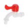 Water tap with Zein Z2198 fitting, with a flat red handle, pp, crane bugs, white
