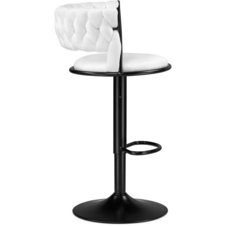 Barrier stool Lotus metal/velor, black/white 52x50x87 cm-2