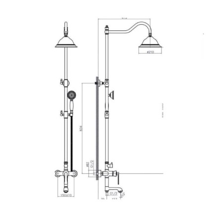 Shower system Rush Flores FL0835-512, tropical shower, hand watering can, chrome-1