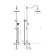 Shower system Rush Flores FL0835-512, tropical shower, hand watering can, chrome