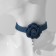 Choker "jeans" flower with a drop, the color is blue, 36 cm