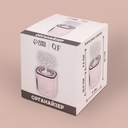 Organizer for storage "Wood", with a lid, 9 × 10.8/20 cm, in a cardboard box, the color is transparent/white-7