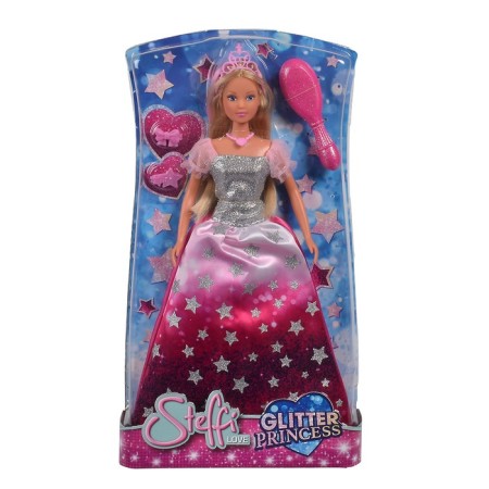 Doll "Steffi", in a brilliant dress with stars and tiara, 29 cm-1