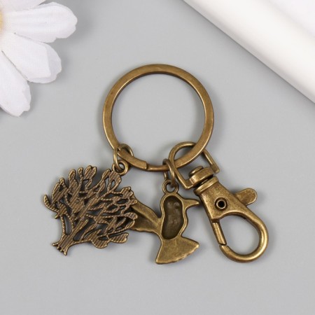 Browler Metal with carbine "Bird and tree" bronze 6.2 cm-3