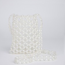 Bag-clate on the lace, white color