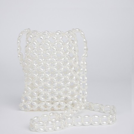Bag-clate on the lace, white color