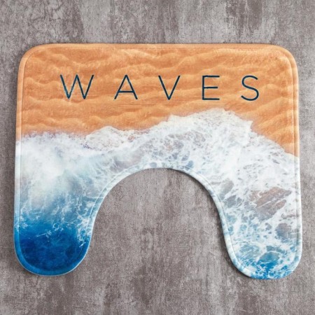 Bathroom mat Ethel "Waves", 50x40 cm, velor-1